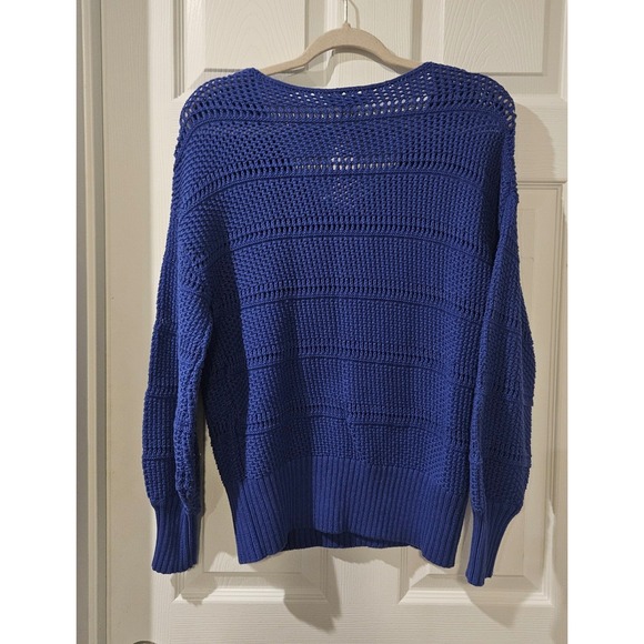 Tommy Bahama Channel Isle Cotton V-Neck Sweater Blue Women's Small NWT - Picture 7 of 7